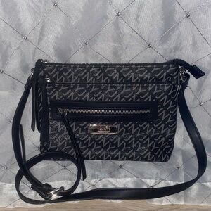 Black Patterned Crossbody Bag